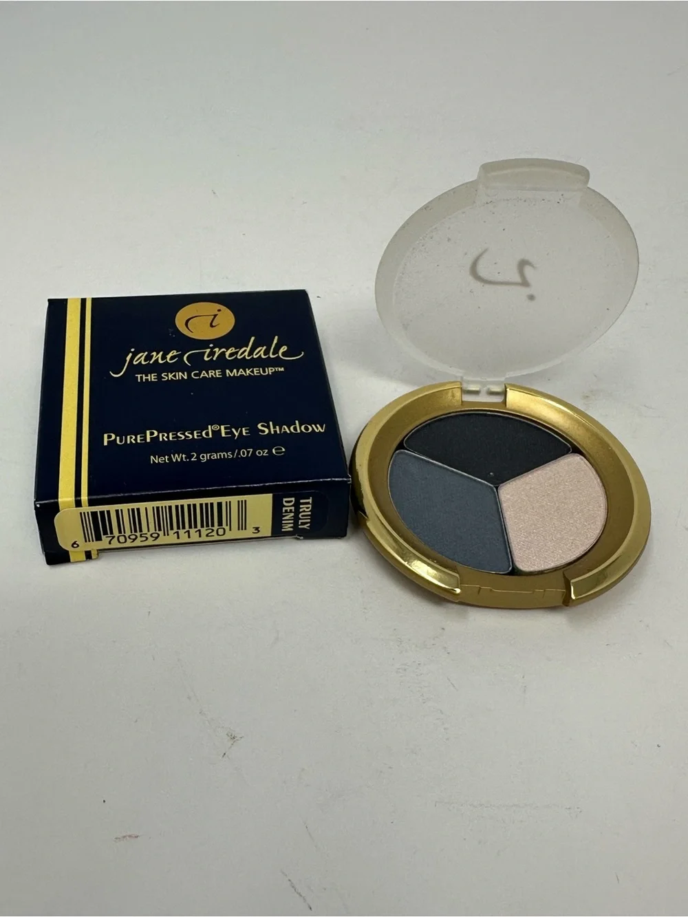NEW!! Jane Iredale PurePressed Triple Eye Shadow Truly Denim A4
